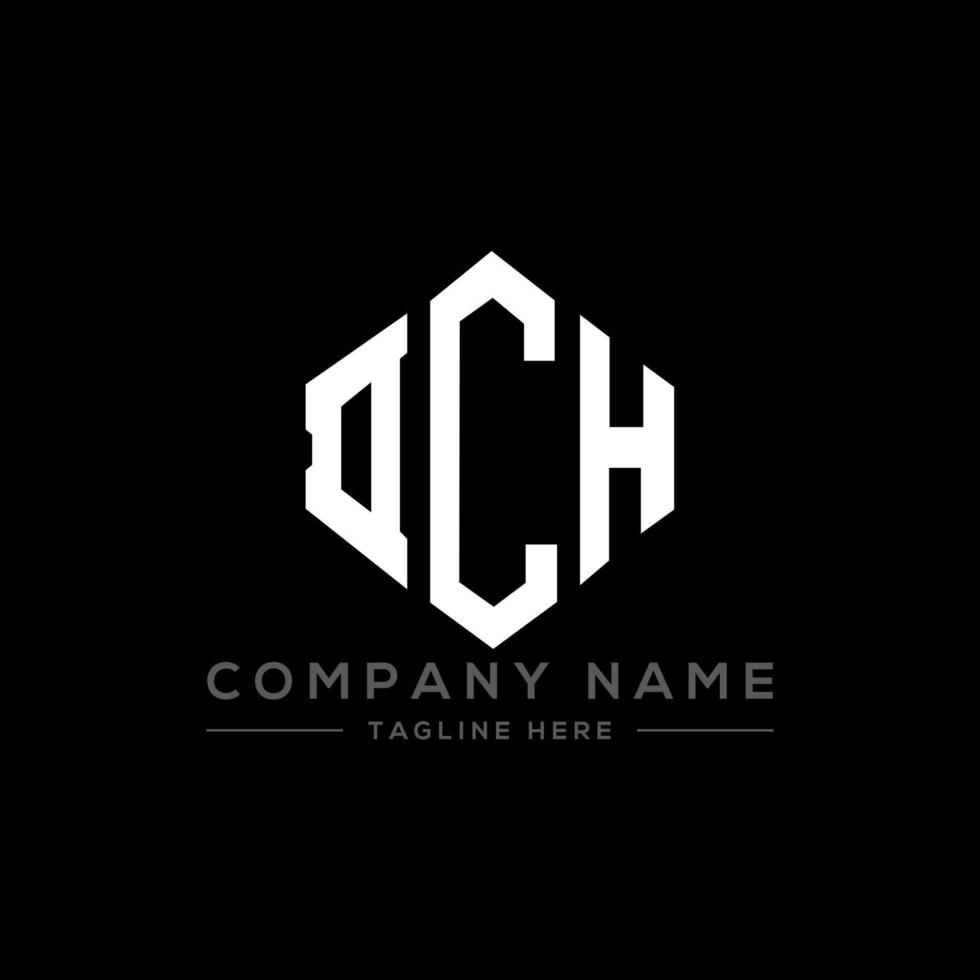 DCH letter logo design with polygon shape. DCH polygon and cube shape logo design. DCH hexagon vector logo template white and black colors. DCH monogram, business and real estate logo.