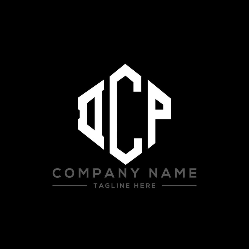 DCP letter logo design with polygon shape. DCP polygon and cube shape logo design. DCP hexagon vector logo template white and black colors. DCP monogram, business and real estate logo.