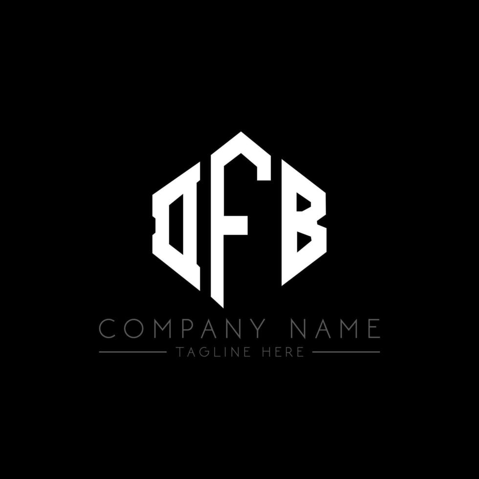 DFB letter logo design with polygon shape. DFB polygon and cube shape logo design. DFB hexagon vector logo template white and black colors. DFB monogram, business and real estate logo.