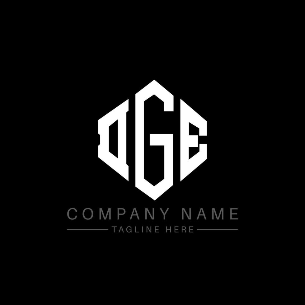 DGE letter logo design with polygon shape. DGE polygon and cube shape logo design. DGE hexagon vector logo template white and black colors. DGE monogram, business and real estate logo.