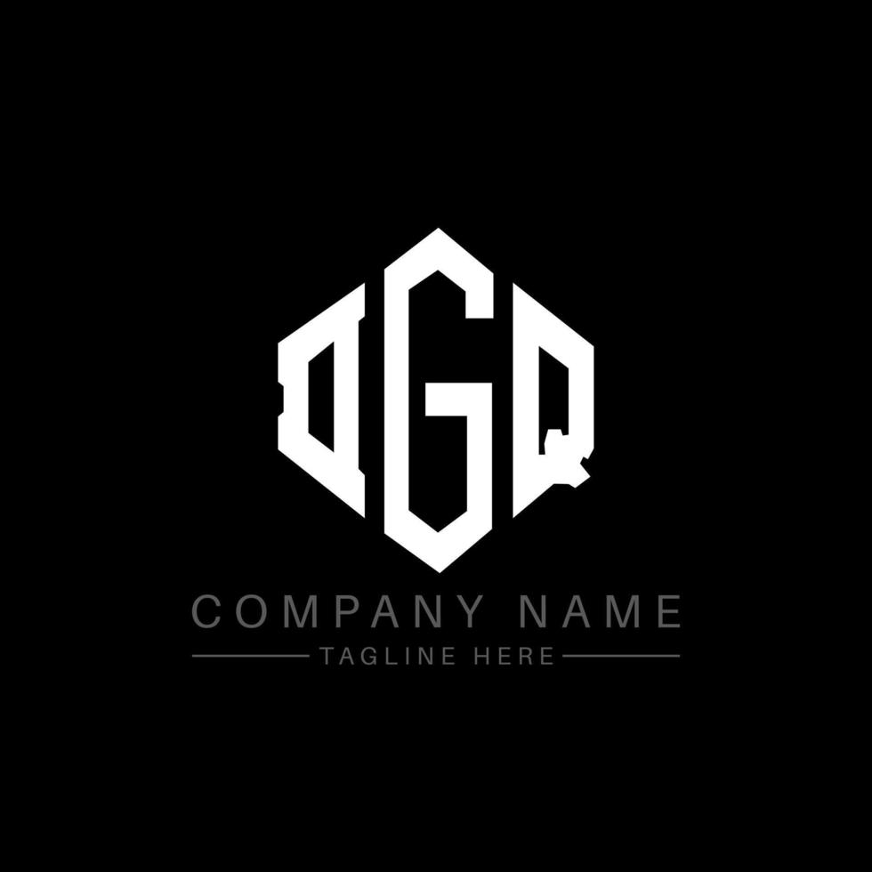 DGQ letter logo design with polygon shape. DGQ polygon and cube shape logo design. DGQ hexagon vector logo template white and black colors. DGQ monogram, business and real estate logo.