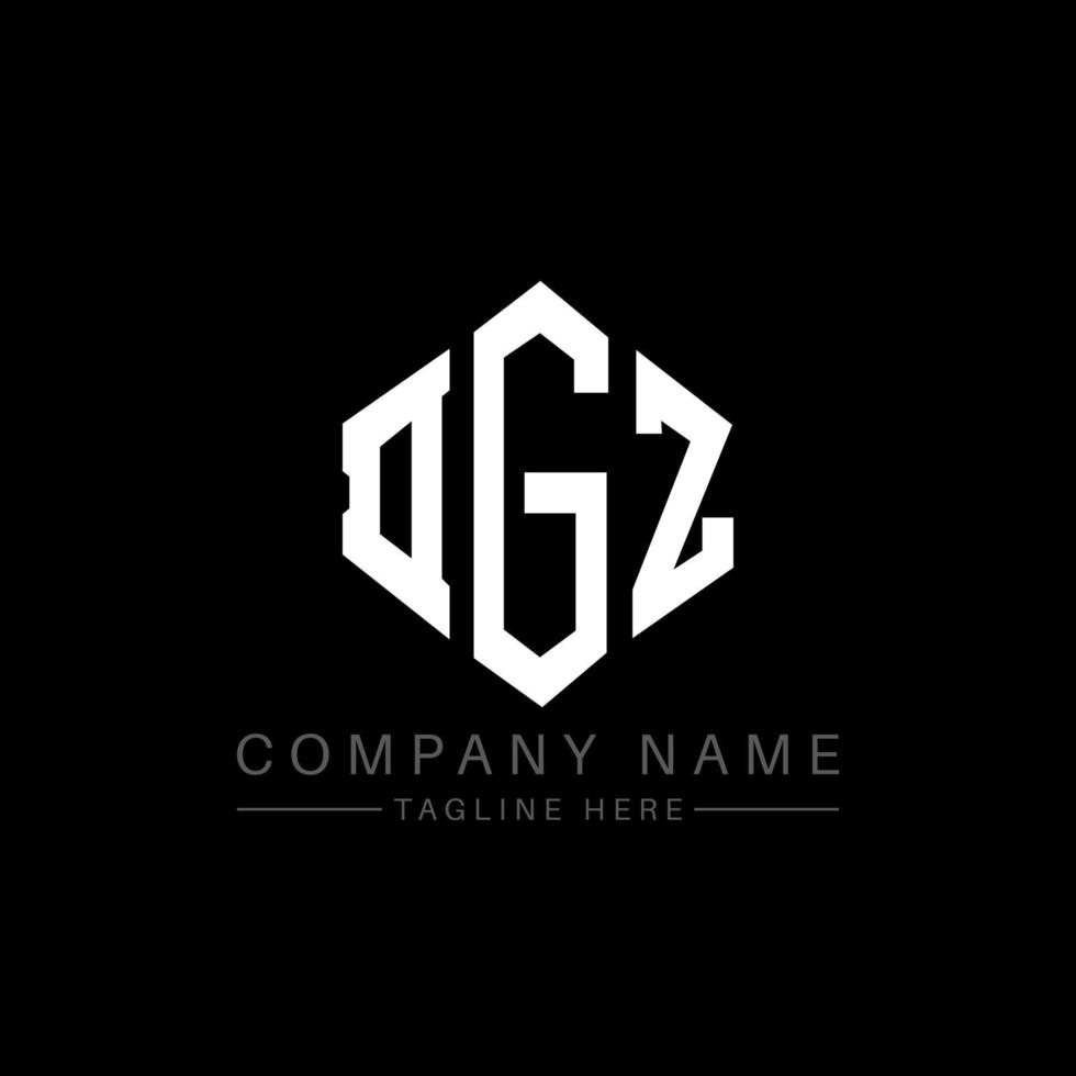 DGZ letter logo design with polygon shape. DGZ polygon and cube shape logo design. DGZ hexagon vector logo template white and black colors. DGZ monogram, business and real estate logo.