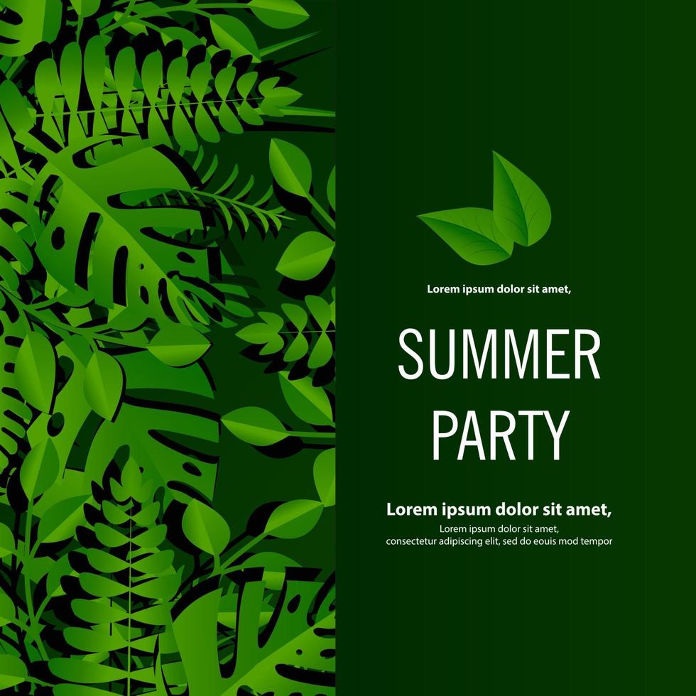 summer background with leaf decoration vector design