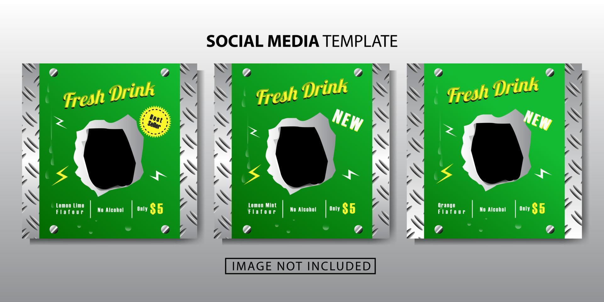 soft drink social media template post vector design