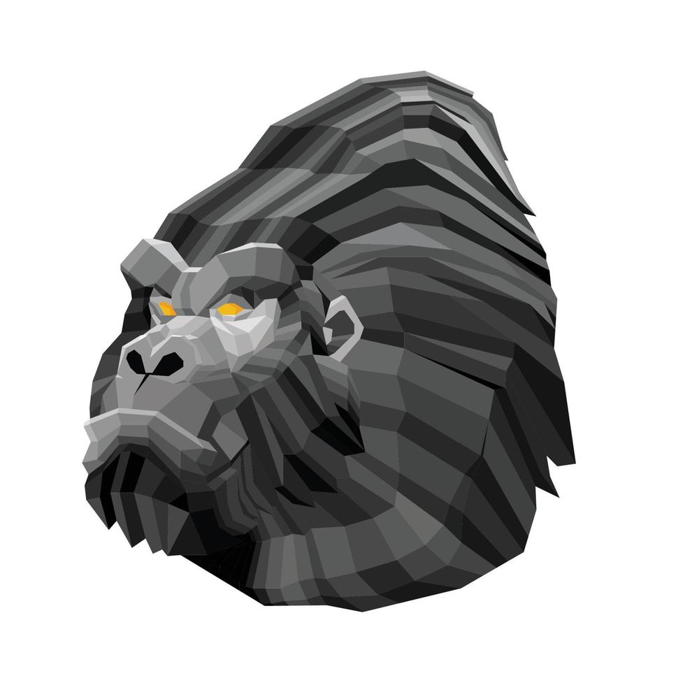 cabeza de gorila estilo lowpoly diseño de ilustración vectorial vector