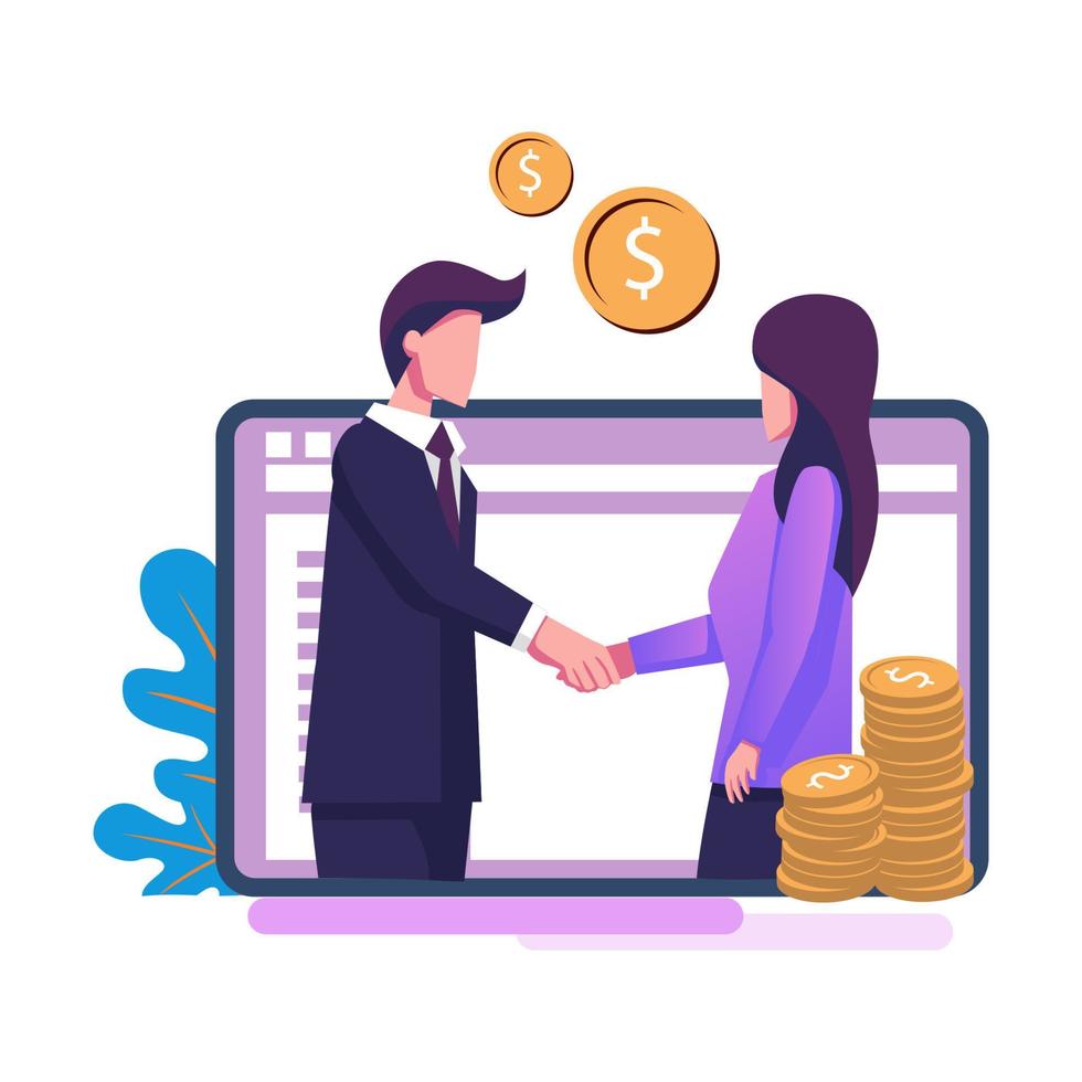 Customer relationship management flat style illustration design vector