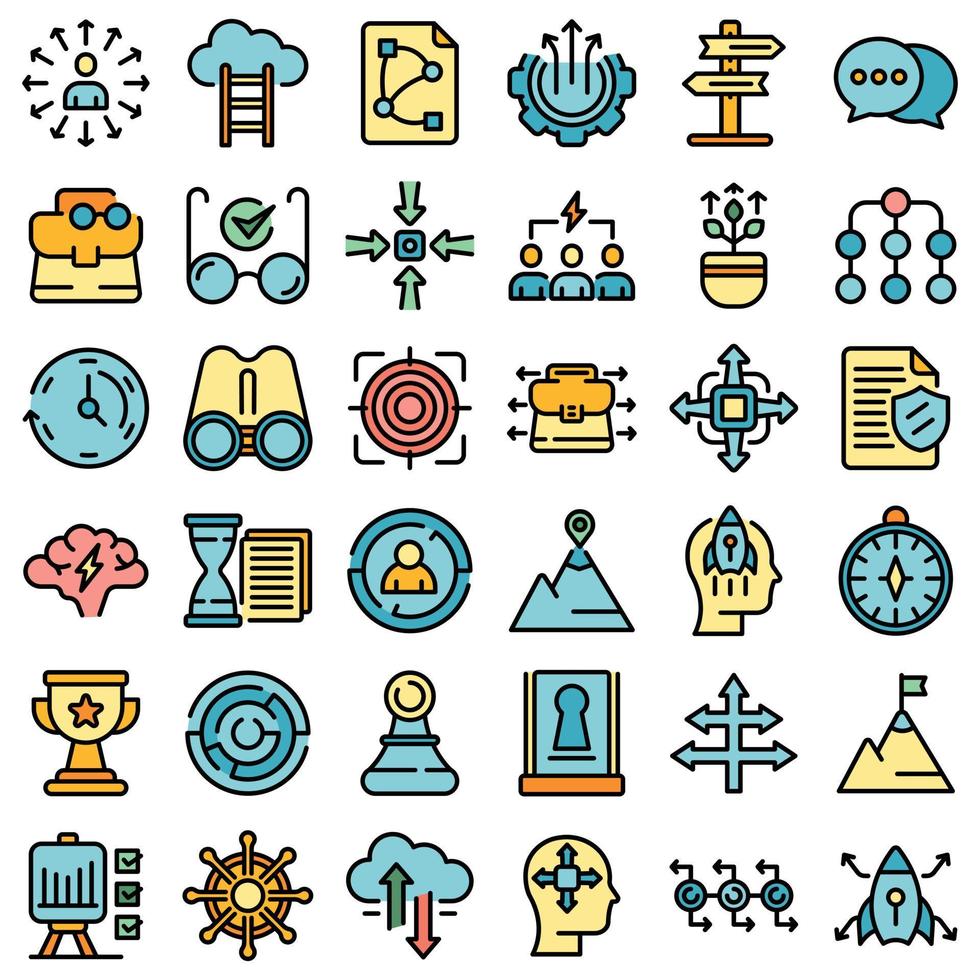 iconos de oportunidad establecer vector plano