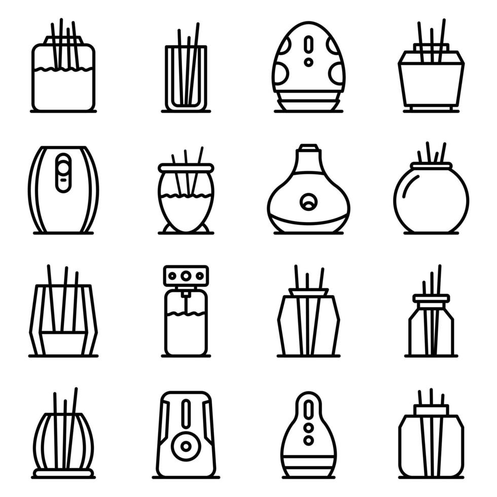 Air freshener icons set, outline style vector