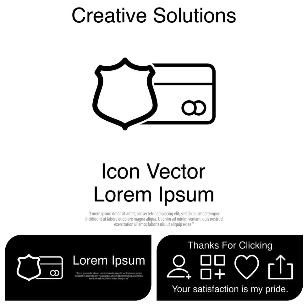 Credit Card With Shield Icon EPS 10 vector