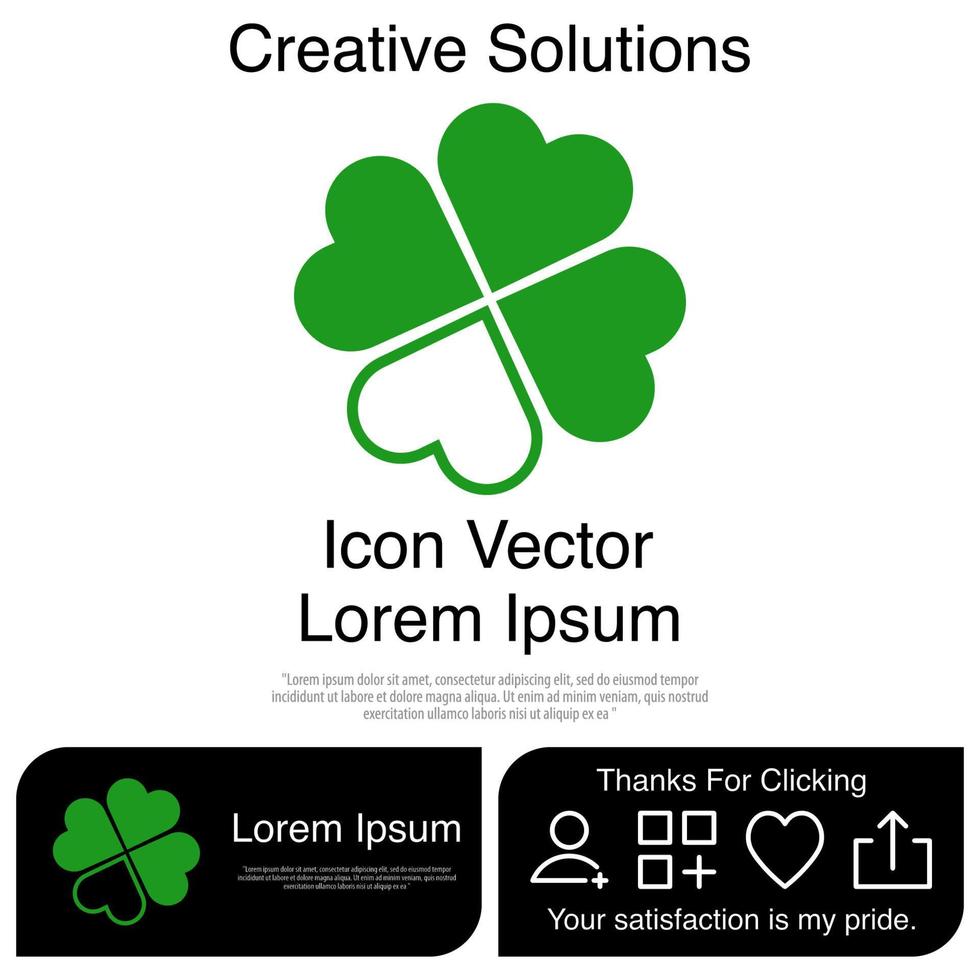 Four Leaf Clover Icon EPS 10 vector