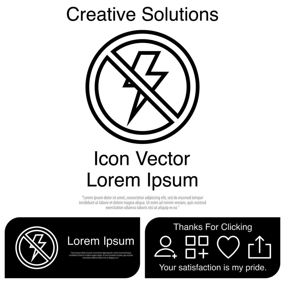 No Lightning Icon EPS 10 vector