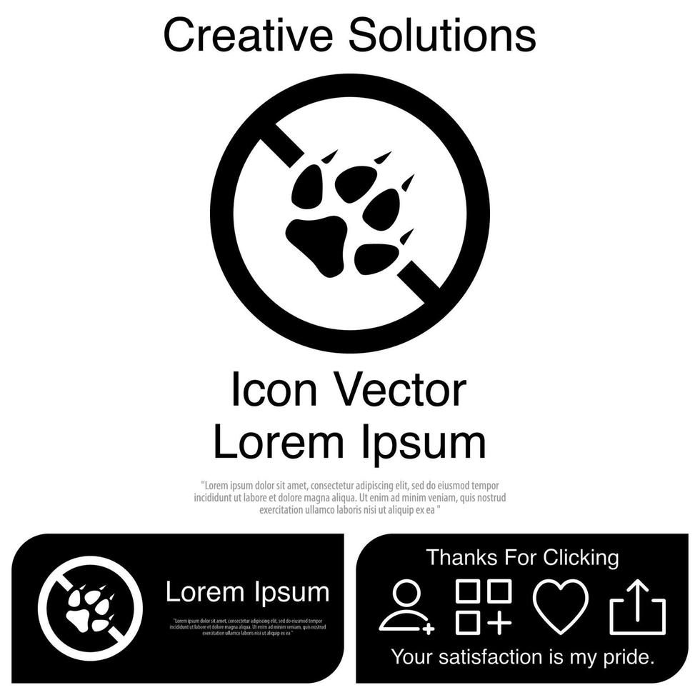 No Trace of Animals Icon EPS 10 vector