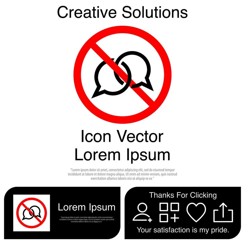 No Talking Icon EPS 10 vector