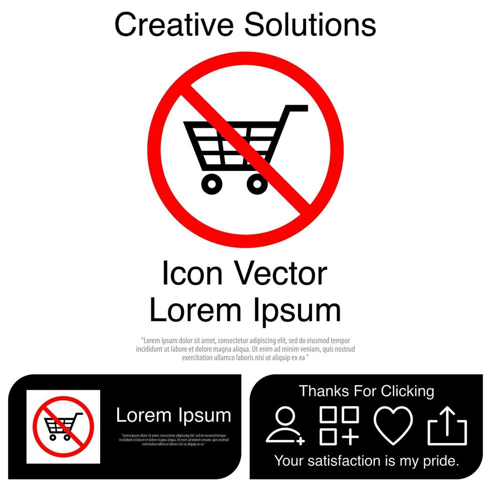 No Trolley Icon EPS 10 vector