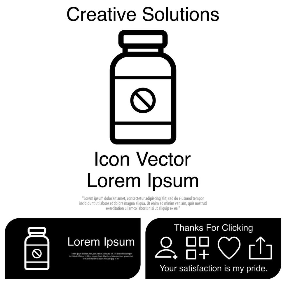 botella píldora icono vector eps 10