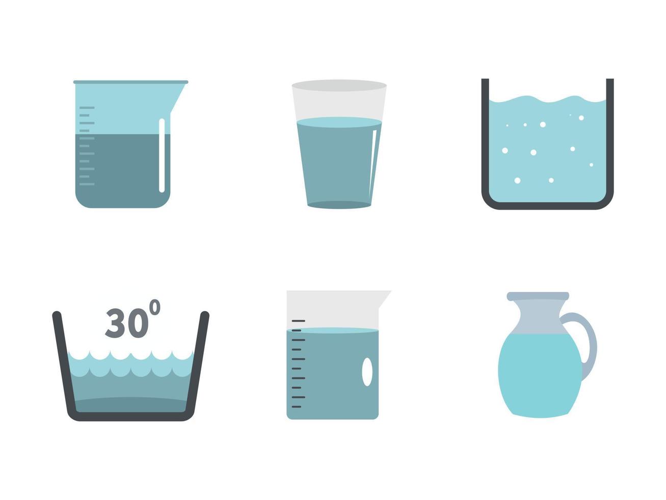 Water vessel icon set, flat style vector