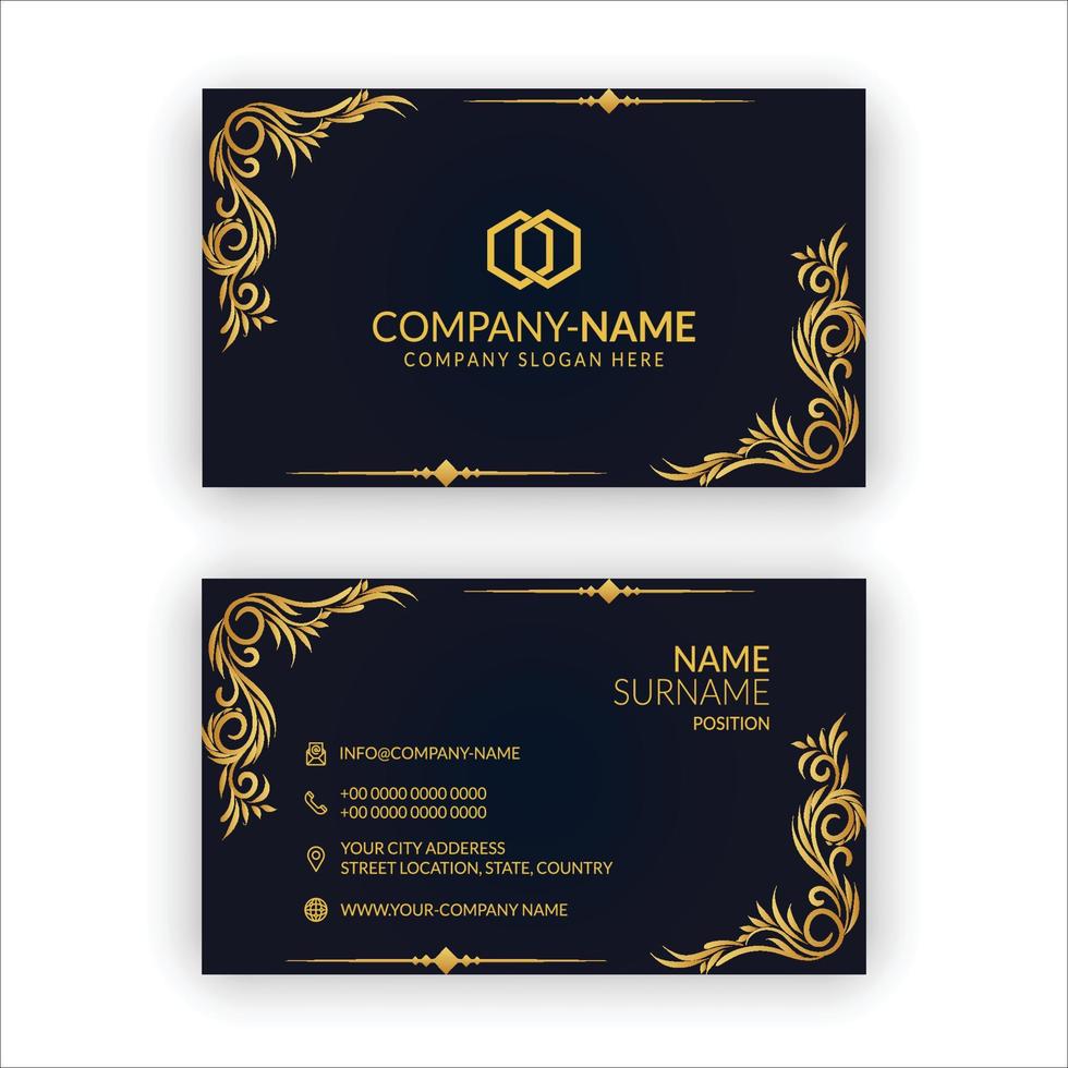 Black and Golden color luxury Modern Business Card vector