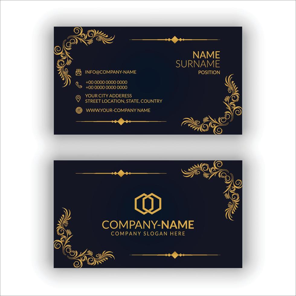Black and Golden color luxury Modern Business Card vector