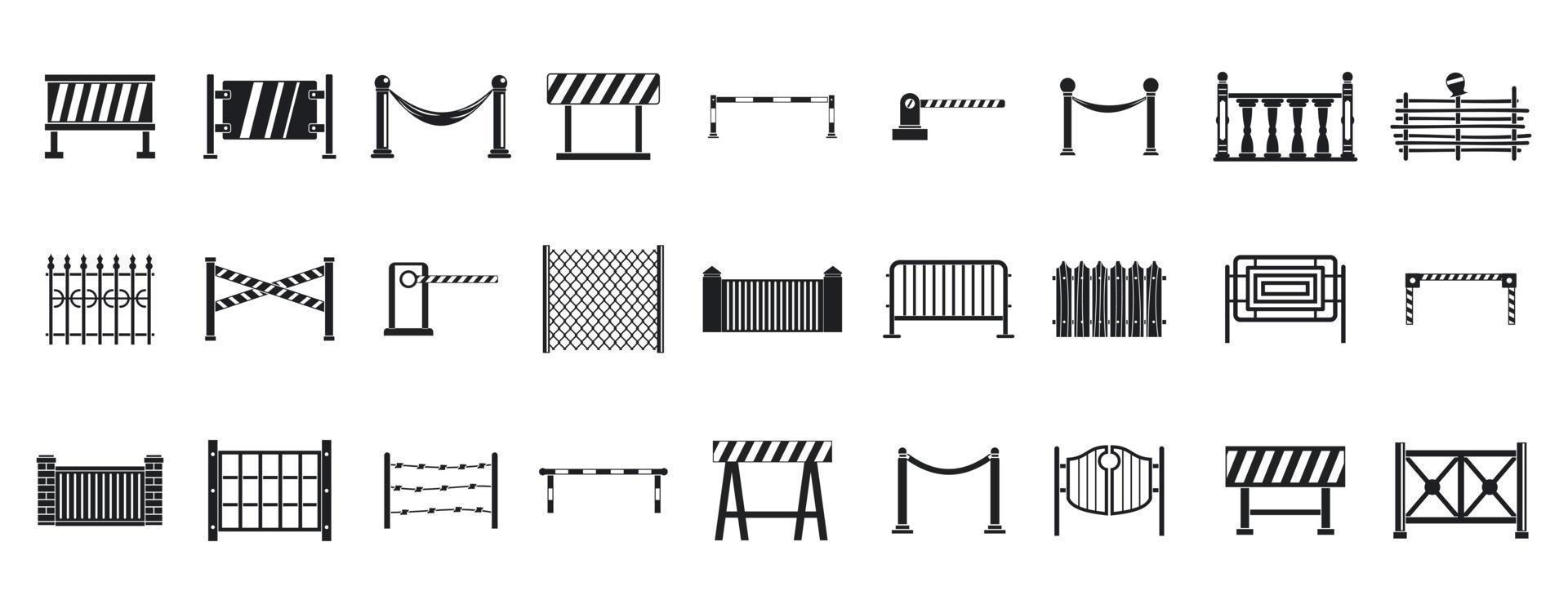 Barrier icon set, simple style vector