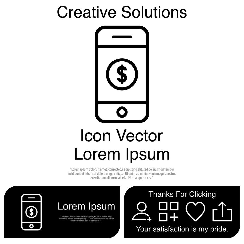 Cellphone With Money Icon EPS 10 vector