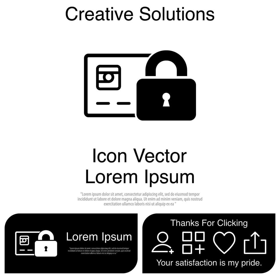 Credit Card With Lock Icon EPS 10 vector