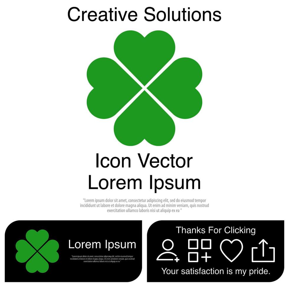Four Leaf Clover Icon EPS 10 vector
