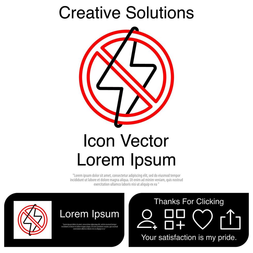 No Lightning Icon EPS 10 vector