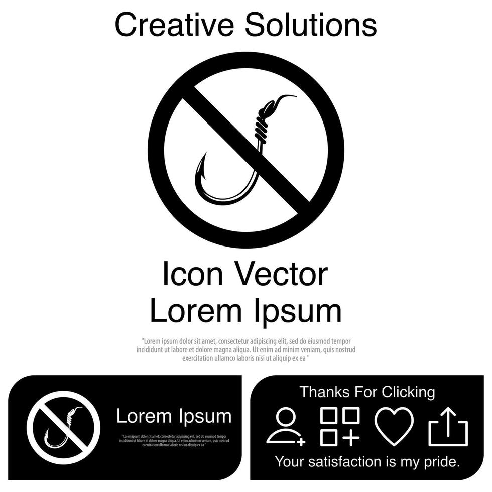 No Fishing sign Icon EPS 10 vector