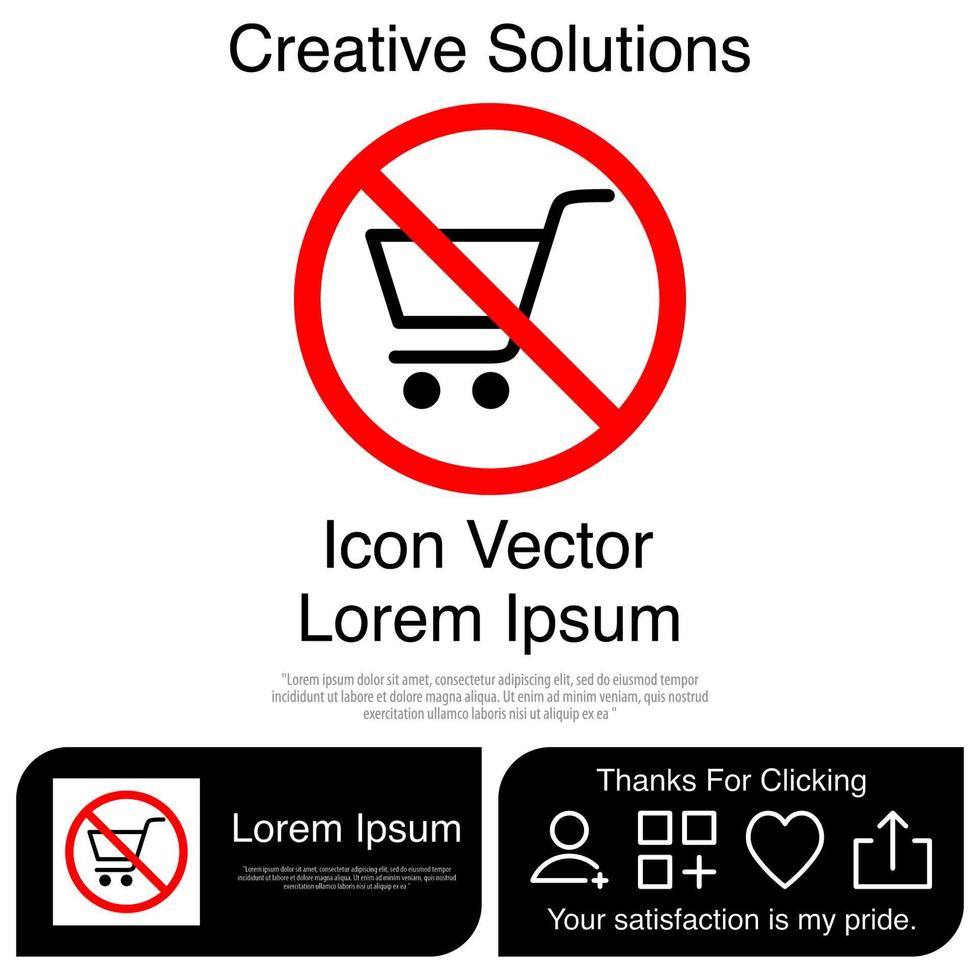 No Trolley Icon EPS 10 vector