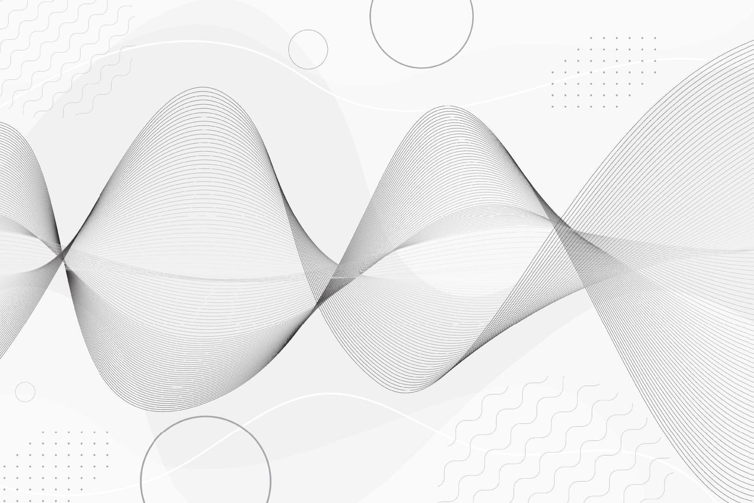 White abstract background design with wavy lines vector