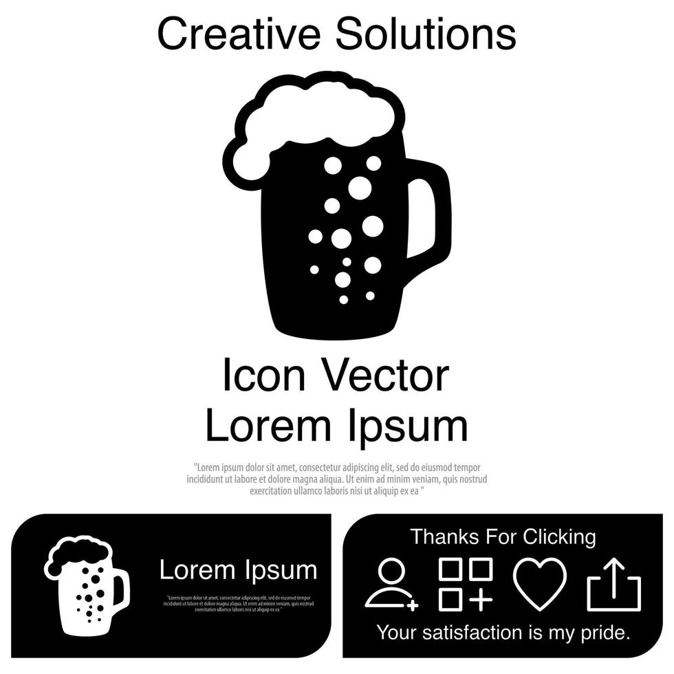 icono de vaso de cerveza eps 10 vector