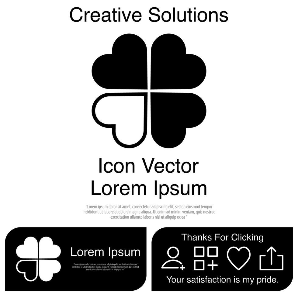 Four Leaf Clover Icon EPS 10 vector
