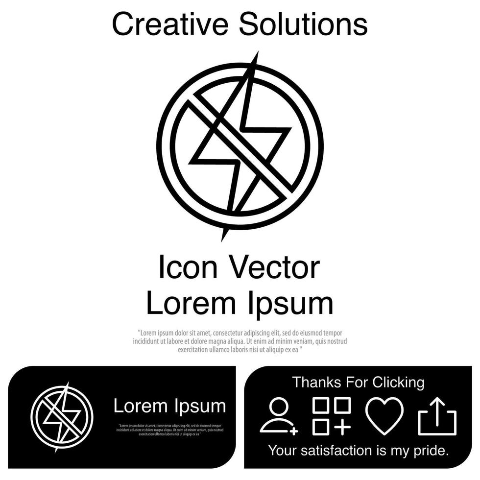 No Lightning Icon EPS 10 vector