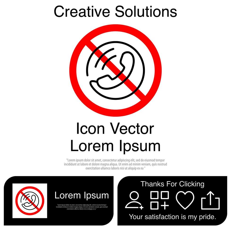 No Telephone Icon EPS 10 vector