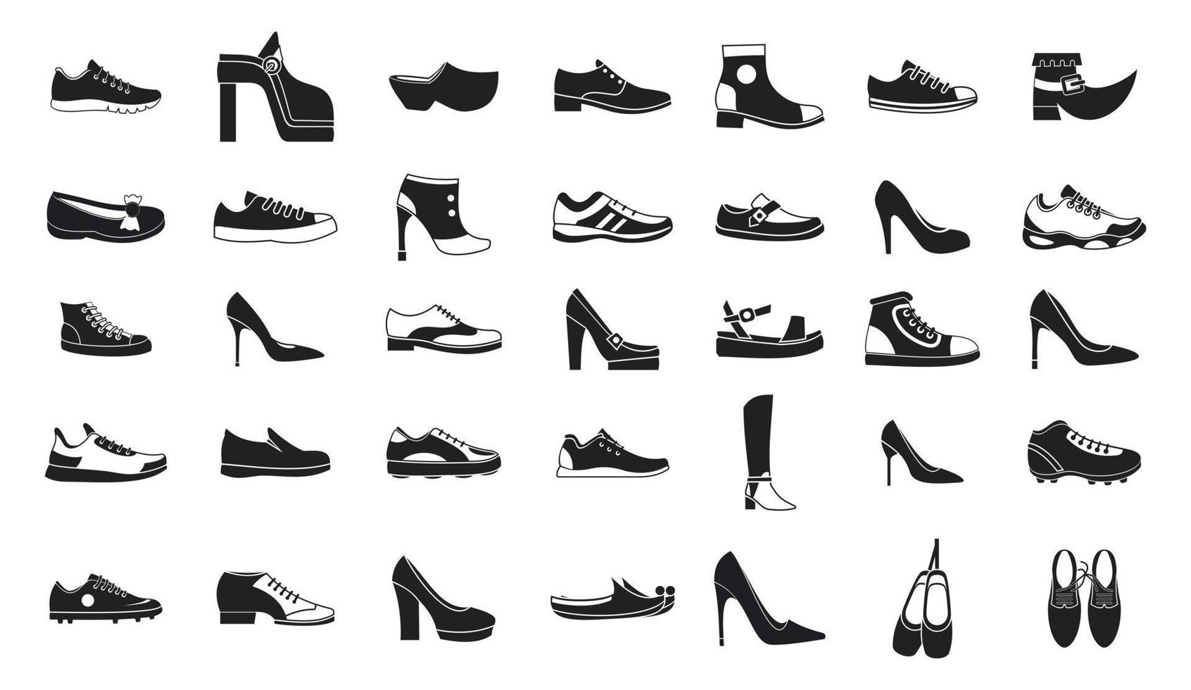 Shoes icon set, simple style vector