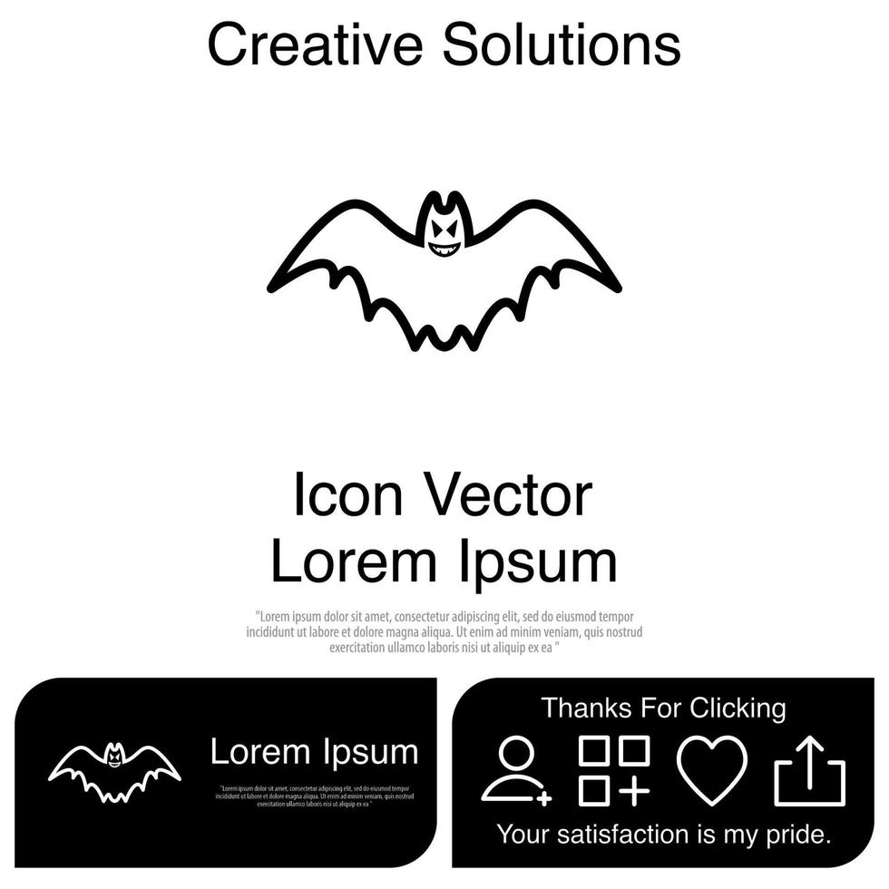 icono de murciélago eps 10 vector