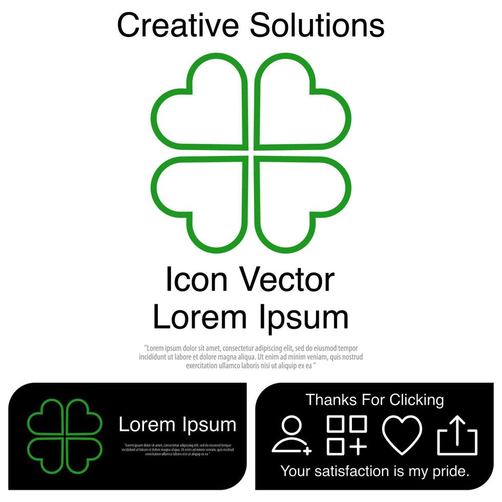 Four Leaf Clover Icon EPS 10 vector