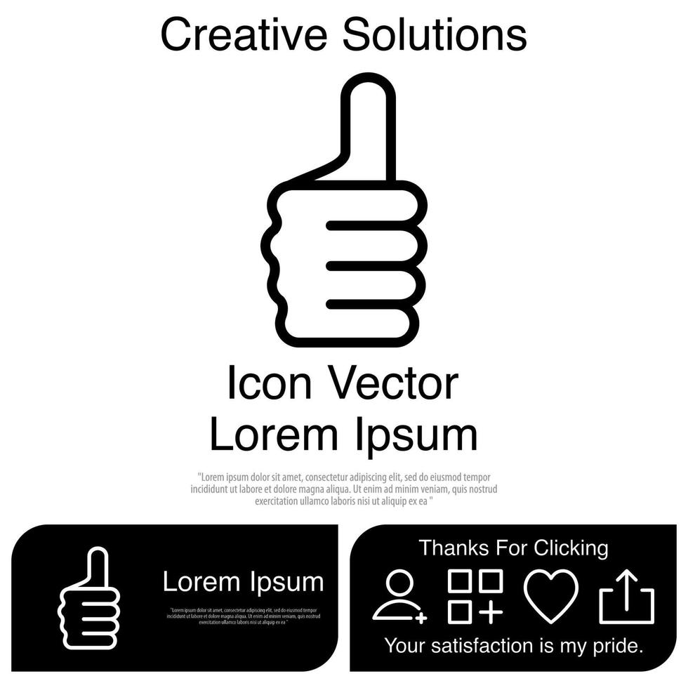 Hand Thumbs Up Icon EPS 10 vector