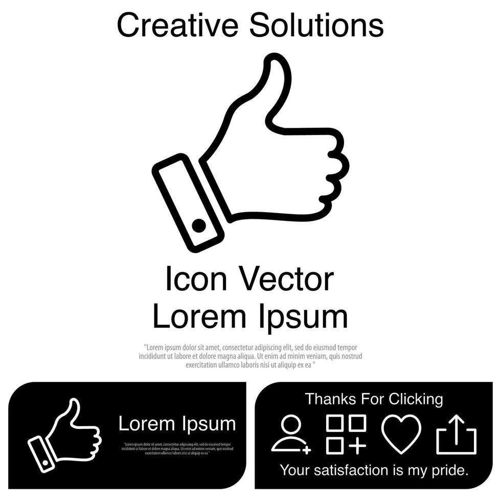 Hand Thumbs Up Icon EPS 10 vector