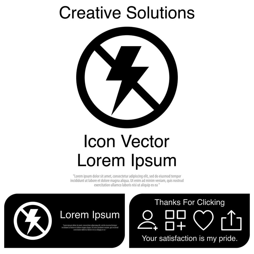 No Lightning Icon EPS 10 vector