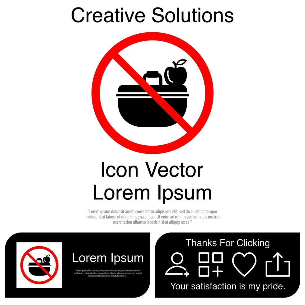 No Lunch Box Icon EPS 10 vector