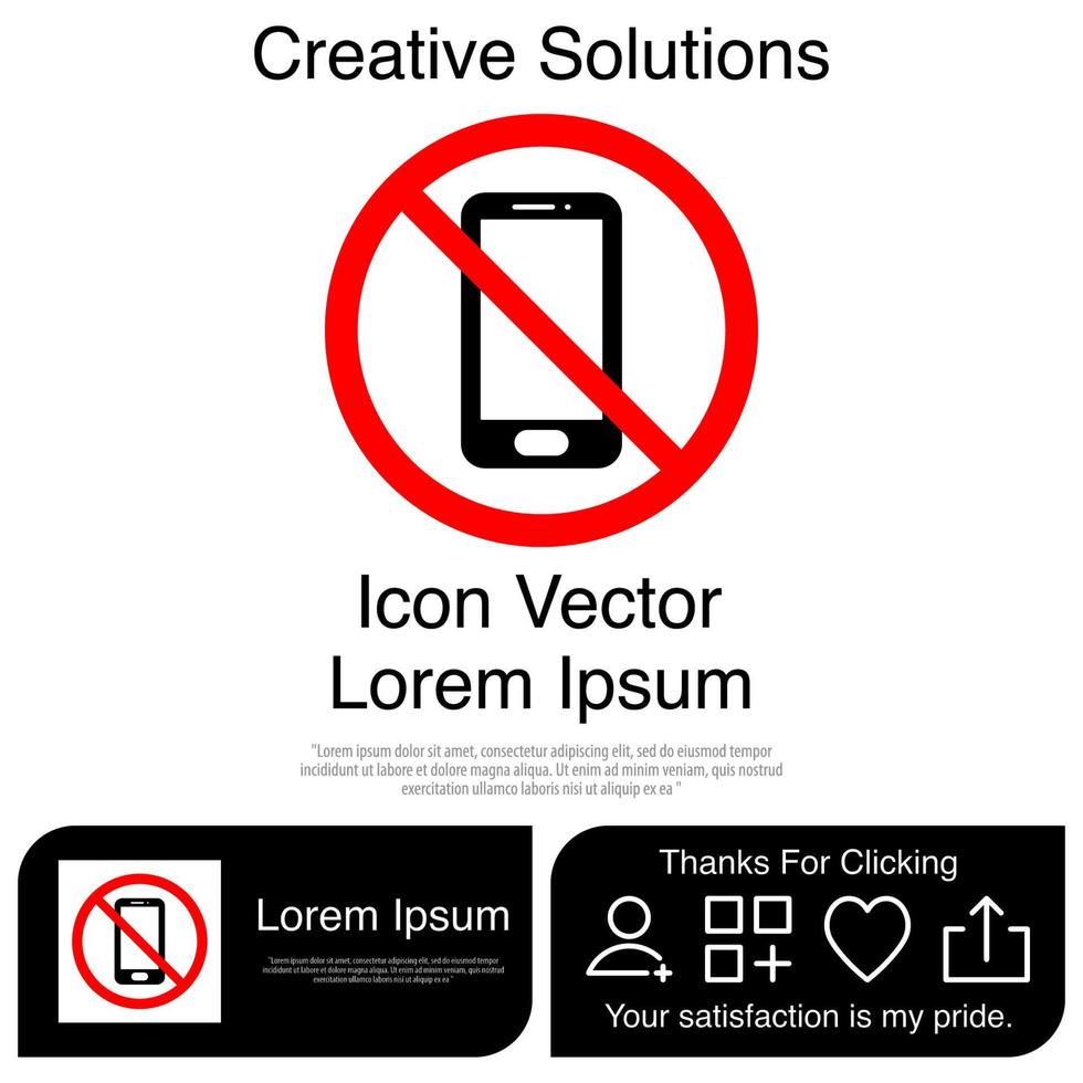 No Mobile Phone Icon EPS 10 vector