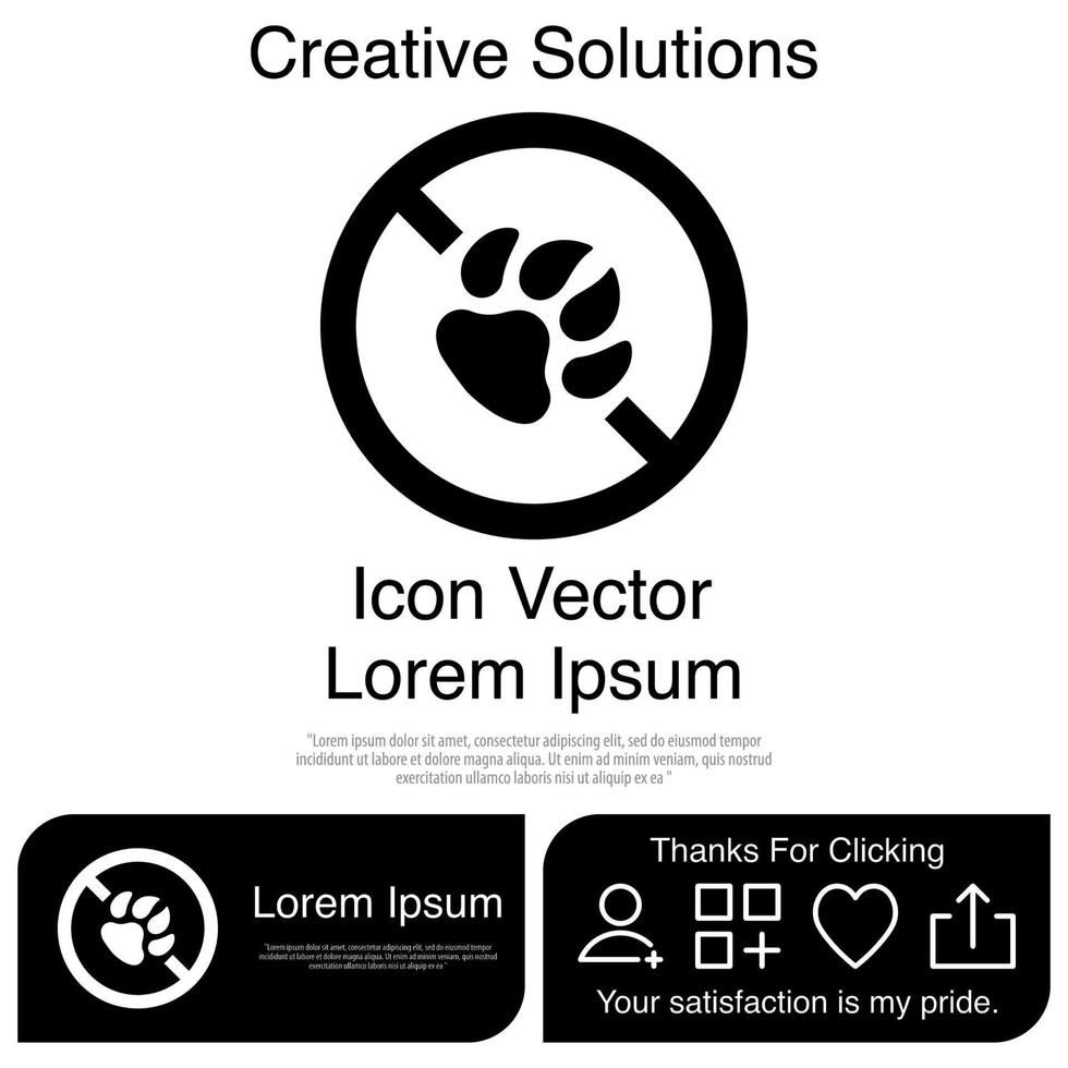 No Trace of Animals Icon EPS 10 vector