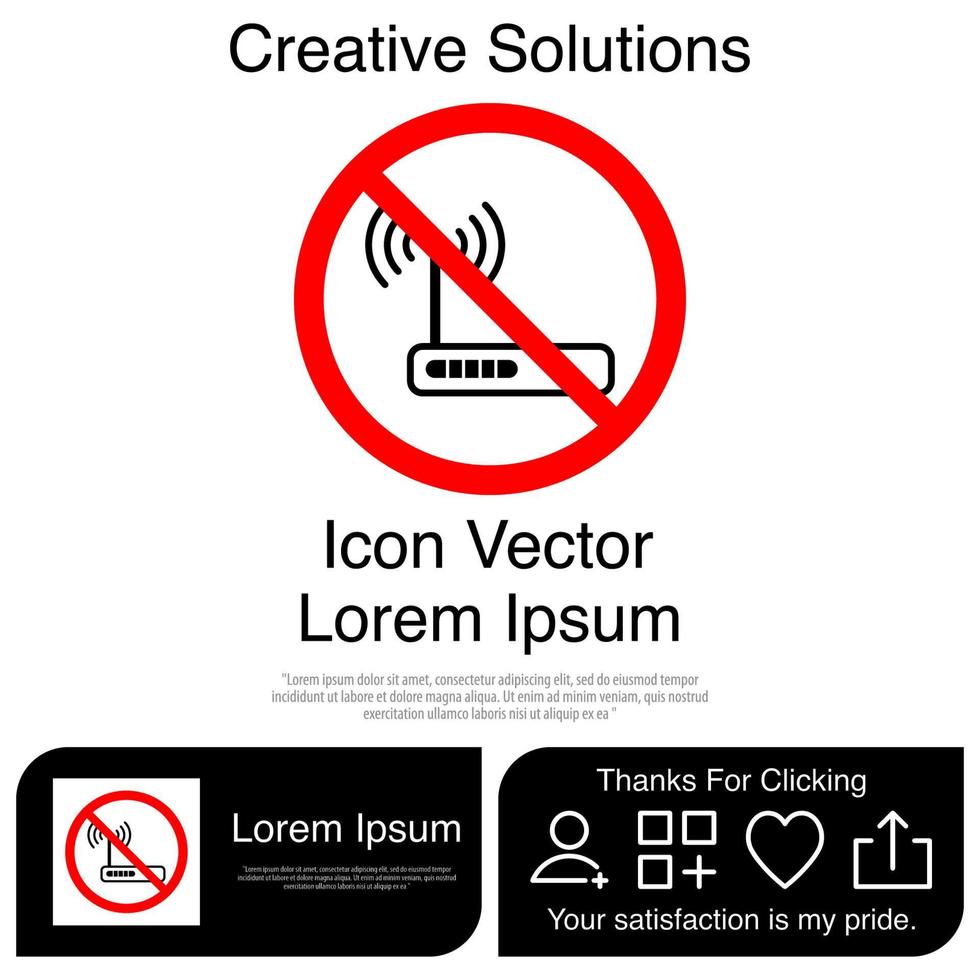 No Router Icon EPS 10 vector