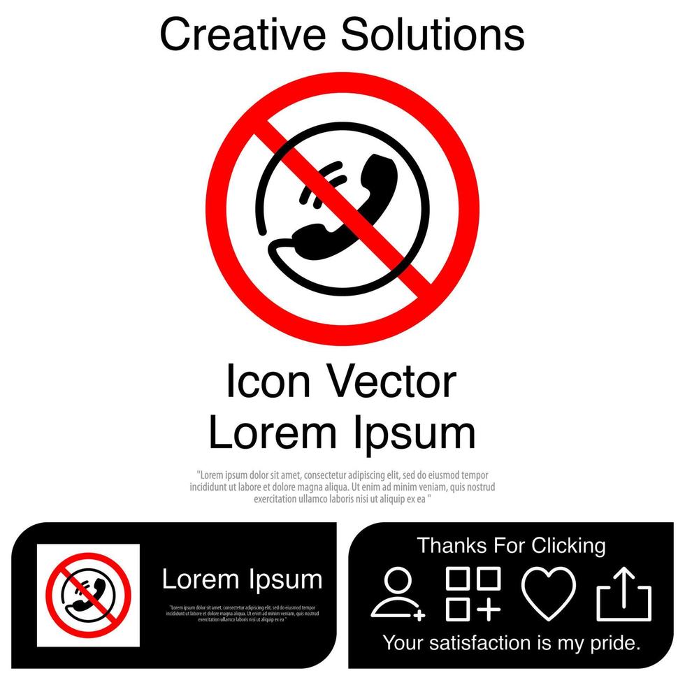 No Telephone Icon EPS 10 vector