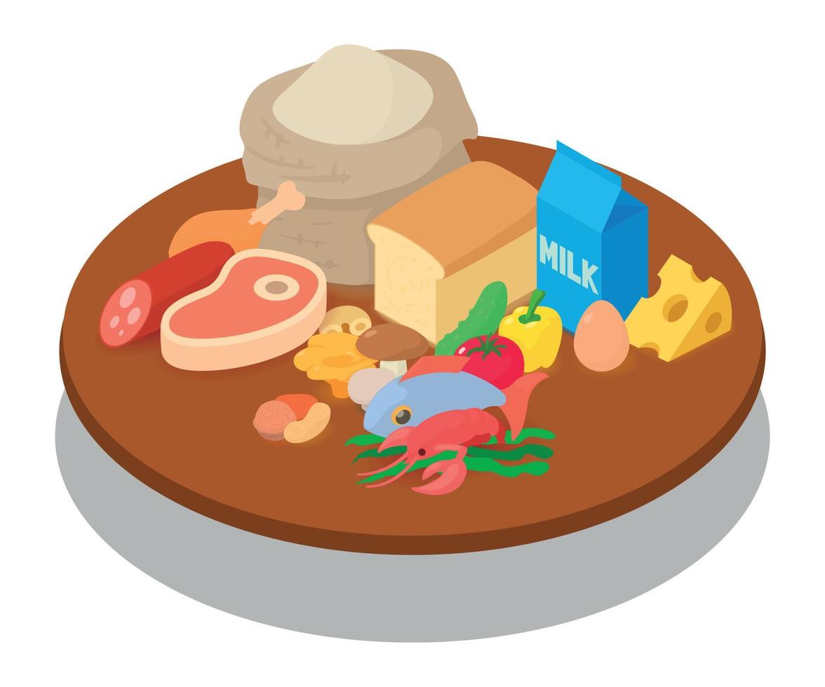 Eating concept banner, isometric style vector
