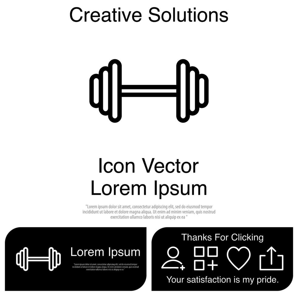 Barbell Icon EPS 10 vector
