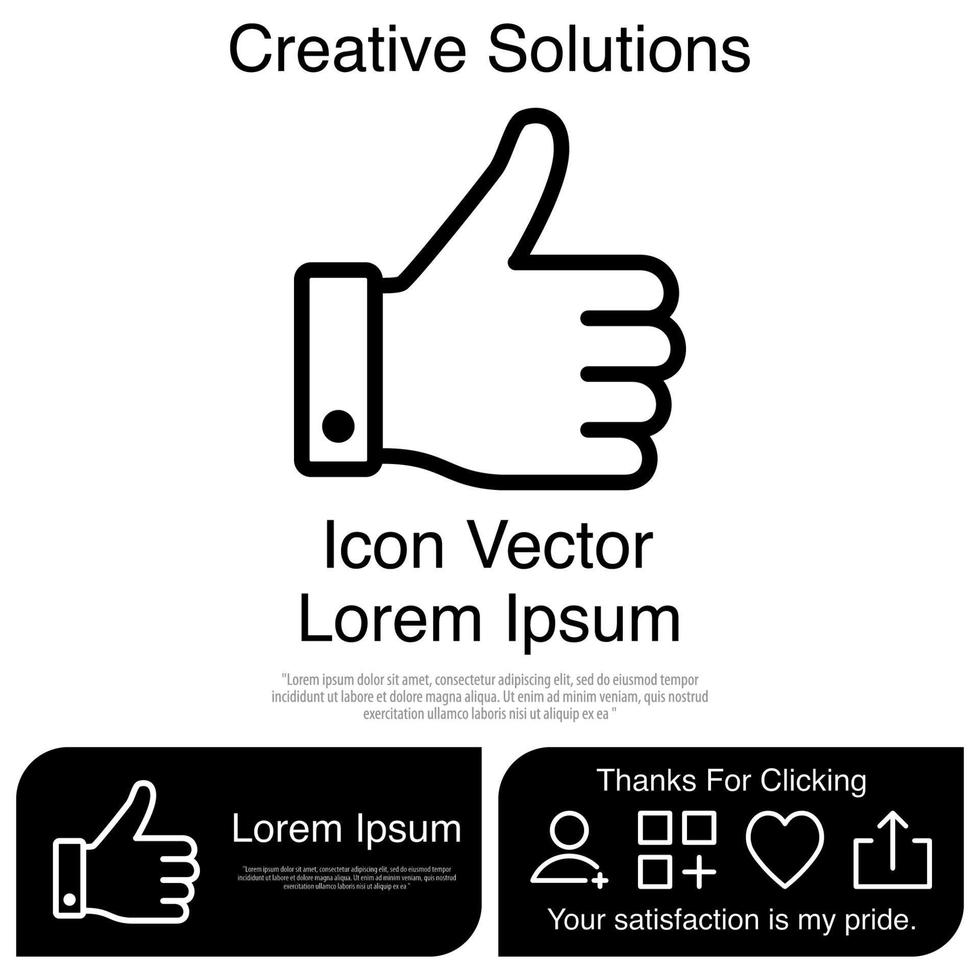 Hand Thumbs Up Icon EPS 10 vector