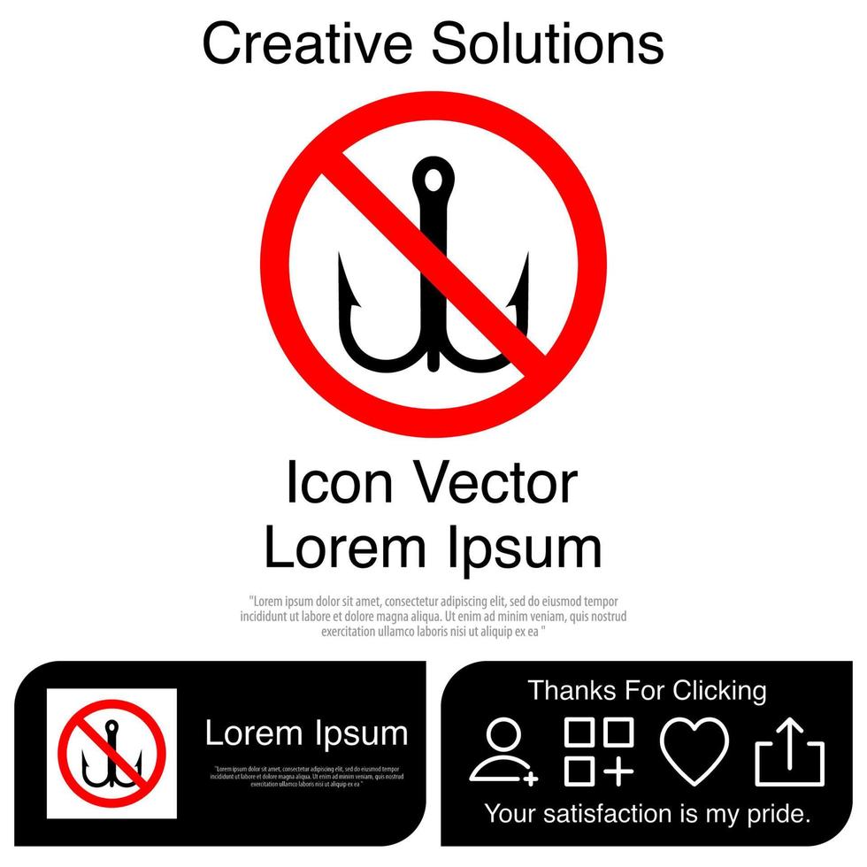 No Fishing sign Icon EPS 10 vector