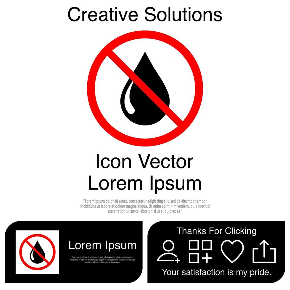 No Drop Water Icon EPS 10 vector